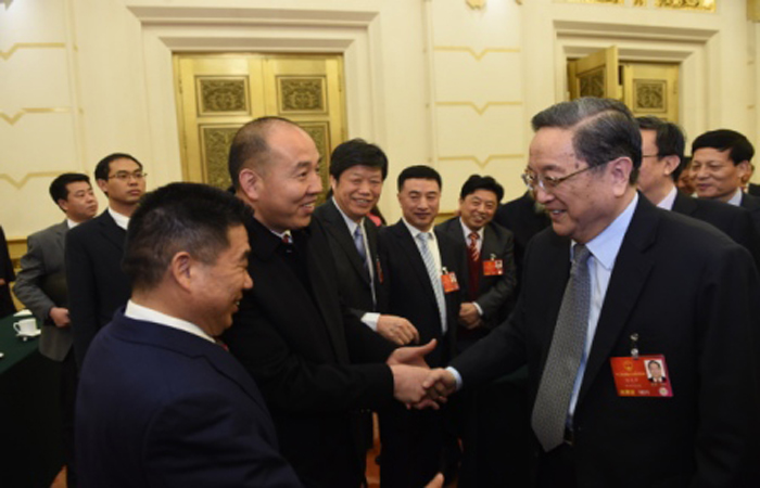 原张全收董事长受中共中央政治局常委十二届全国政协主席俞正声亲切接见