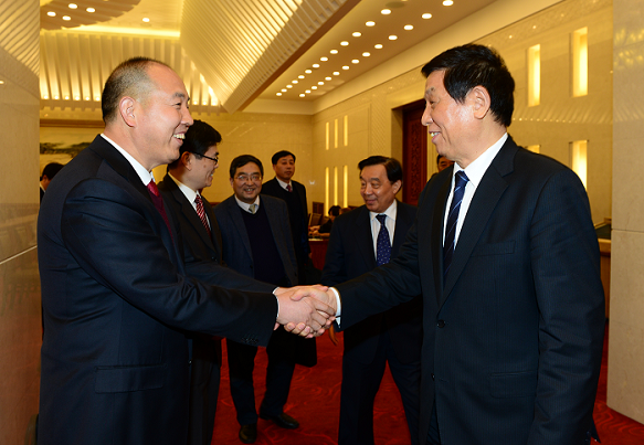 原中共中央政治局常委、全国人大常委会委员长栗战书亲切接见张全收董事长